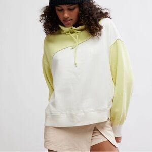 FP Movement By Free People Homestretch Colorblock Yellow White Pullover Small